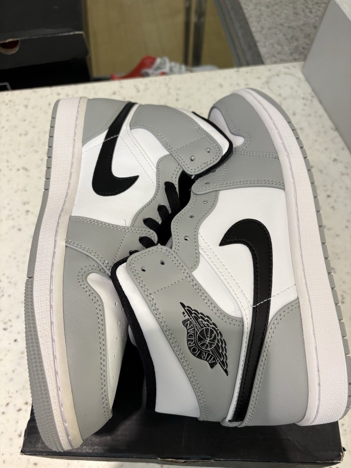Jordan 1 Mid Light Smoke Grey Size 10 DEFECT 