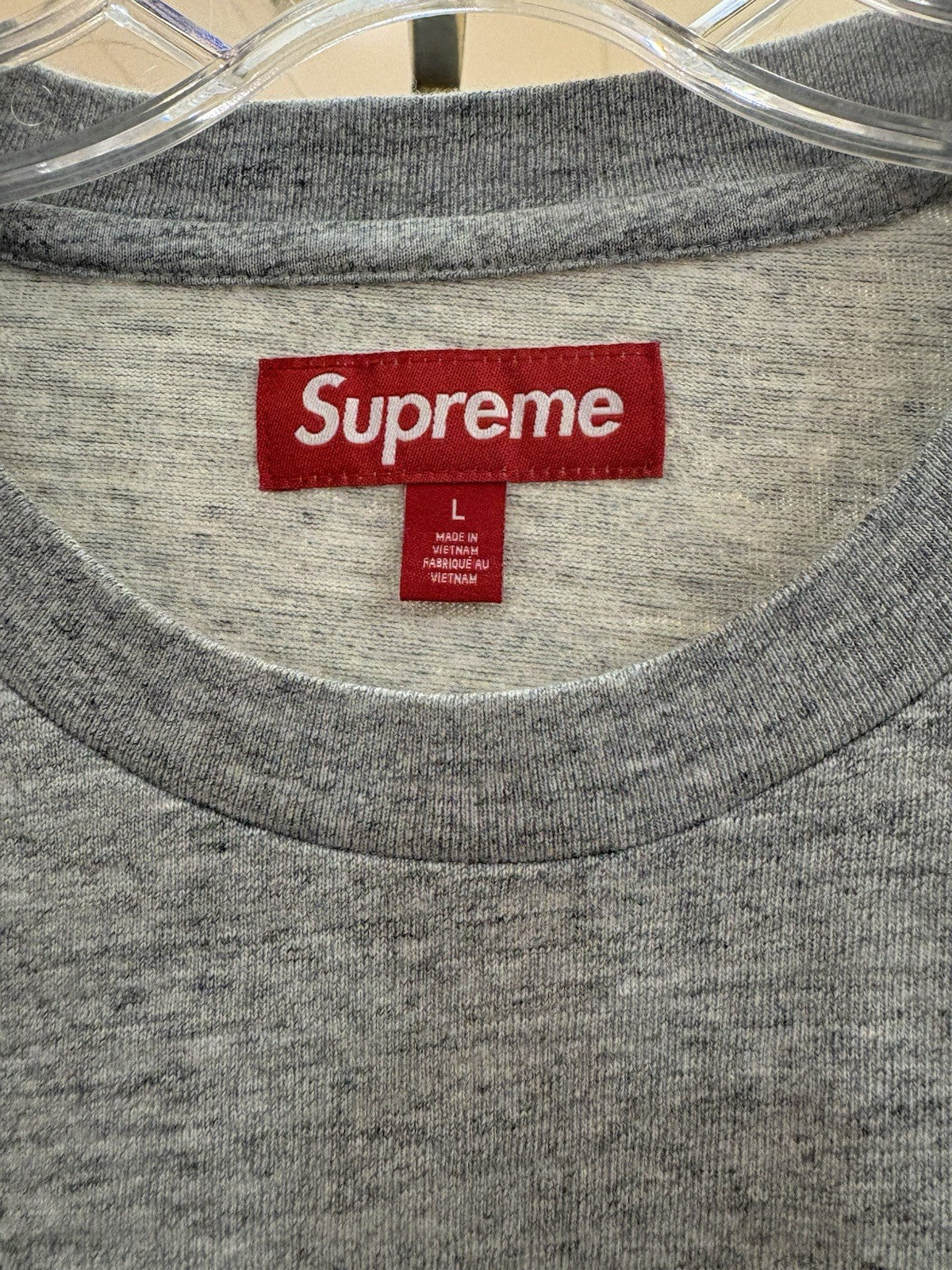 Supreme Twill Applique S/S Top Heather Grey Size Large