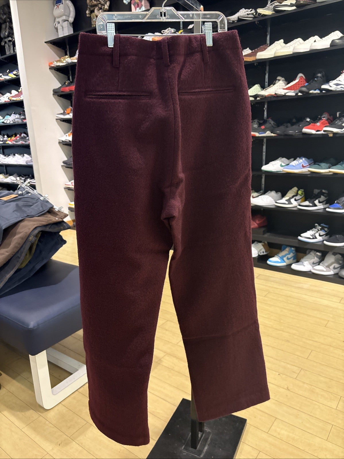 Stussy Relaxed Trouser Textured Wool Wine Size 30
