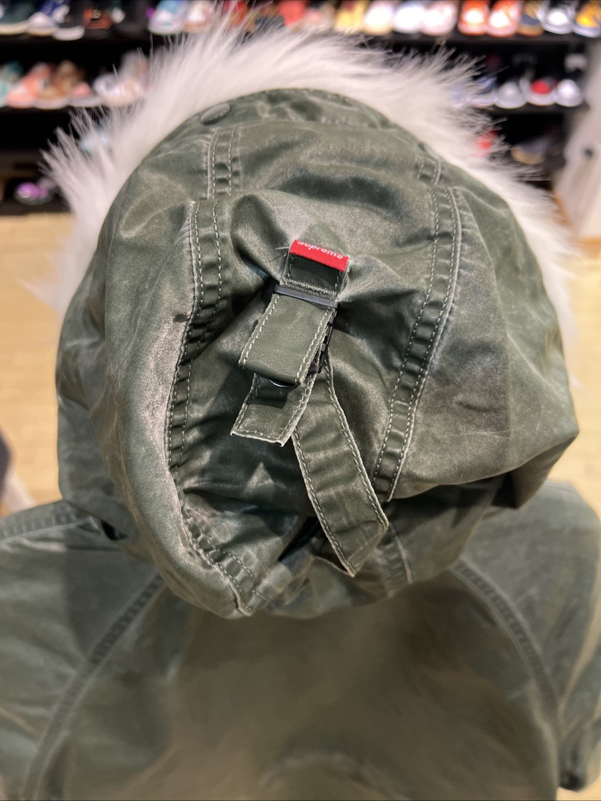 Supreme Washed Flight Satin N-38 Parka Olive Sz M