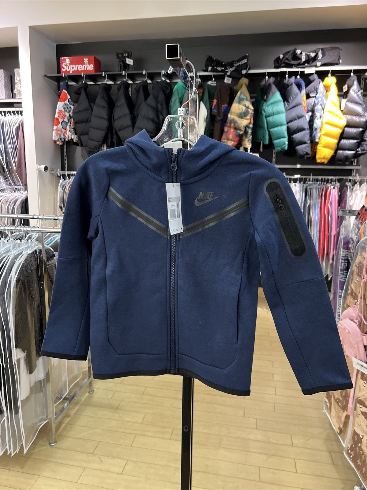 Nike Tech Fleece Full-Zip Blue Youth Sz XS DEFECT