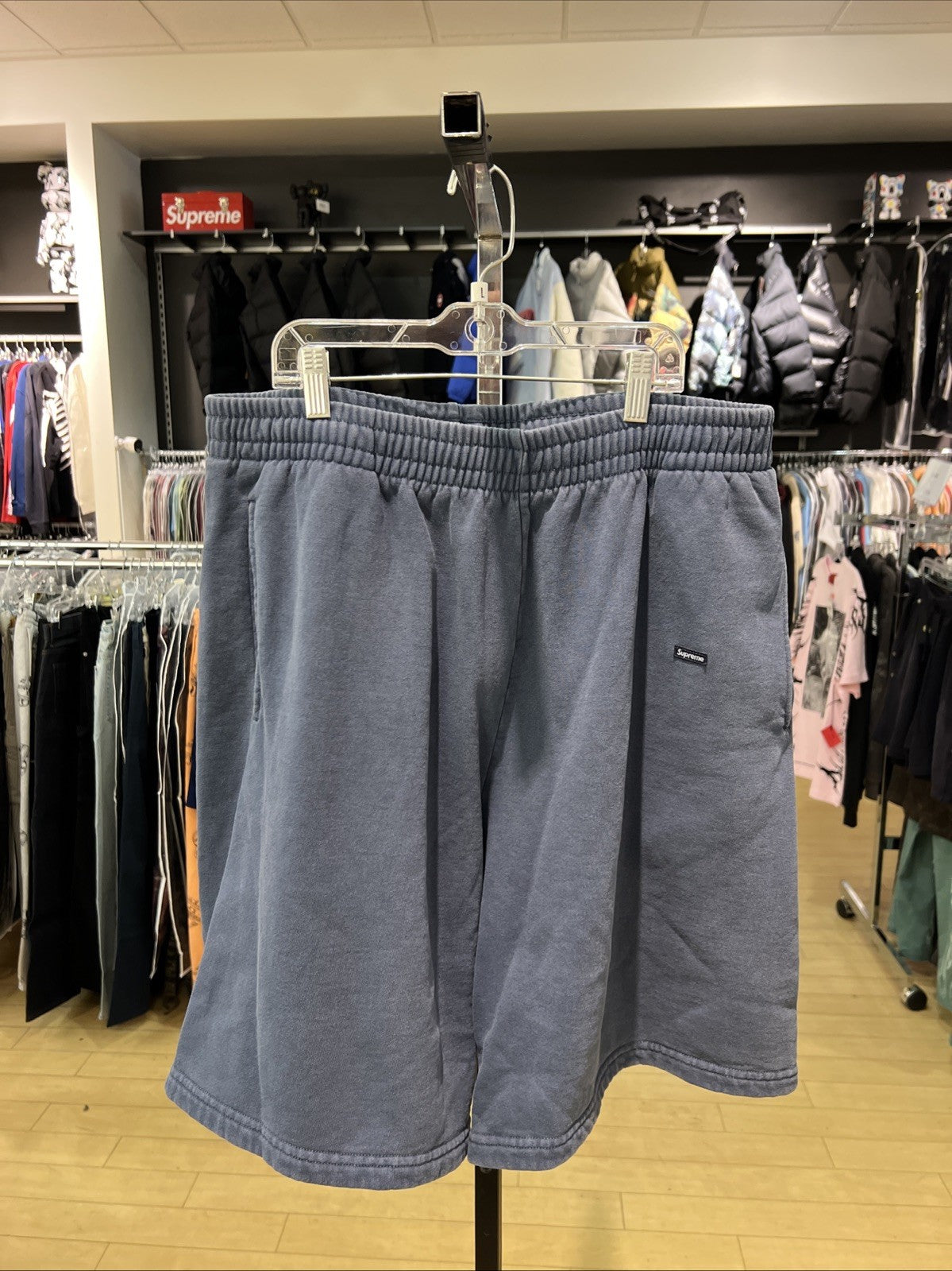 Supreme Overdyed Small Box Sweatshort Dark Slate Sz L