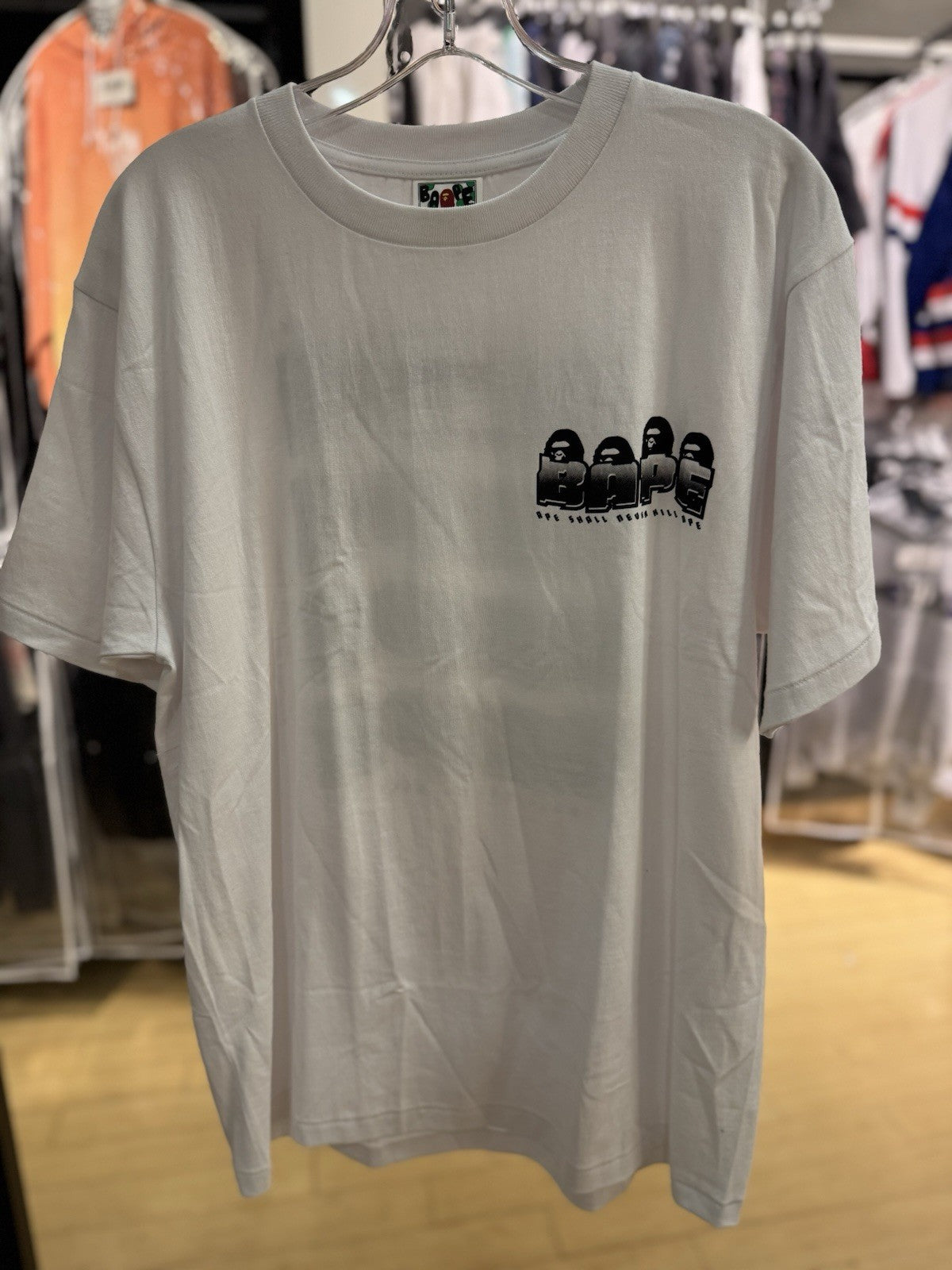 BAPE Stroke Camo Distortion Tee 'White/Green'