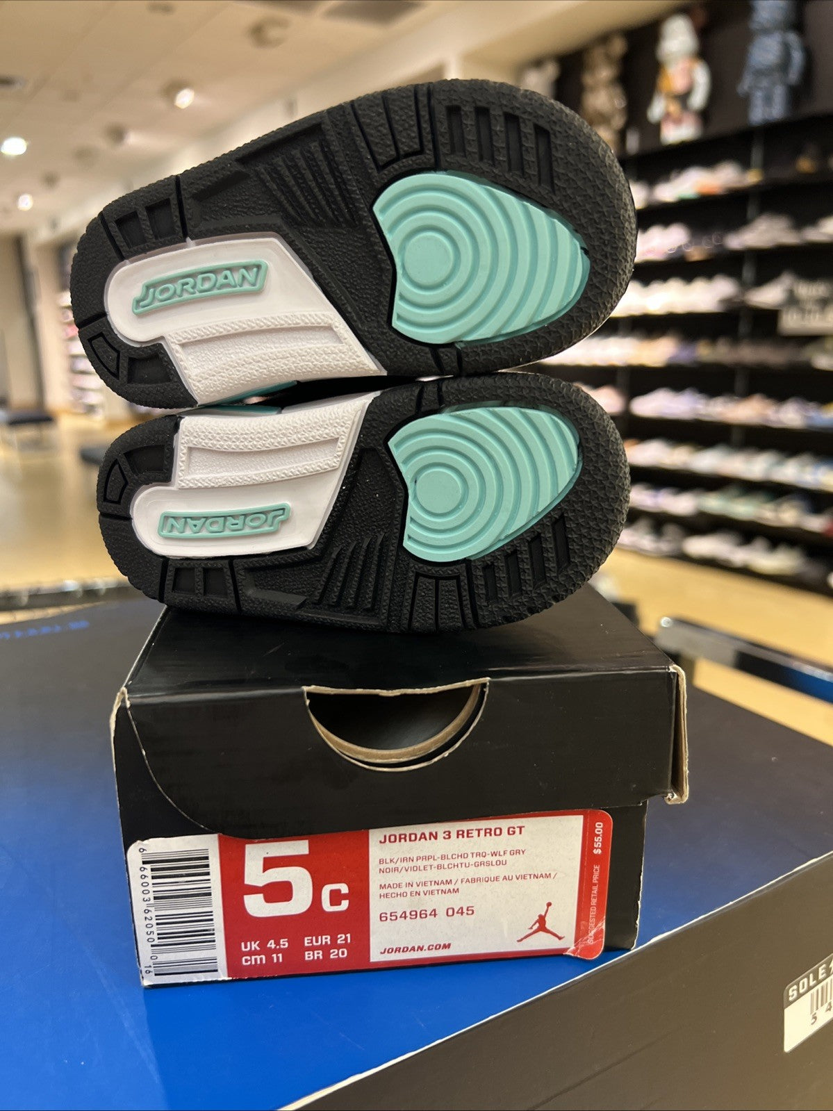 Nike Air Jordan 3 Retro TD Bleached Turquoise Sz 5C