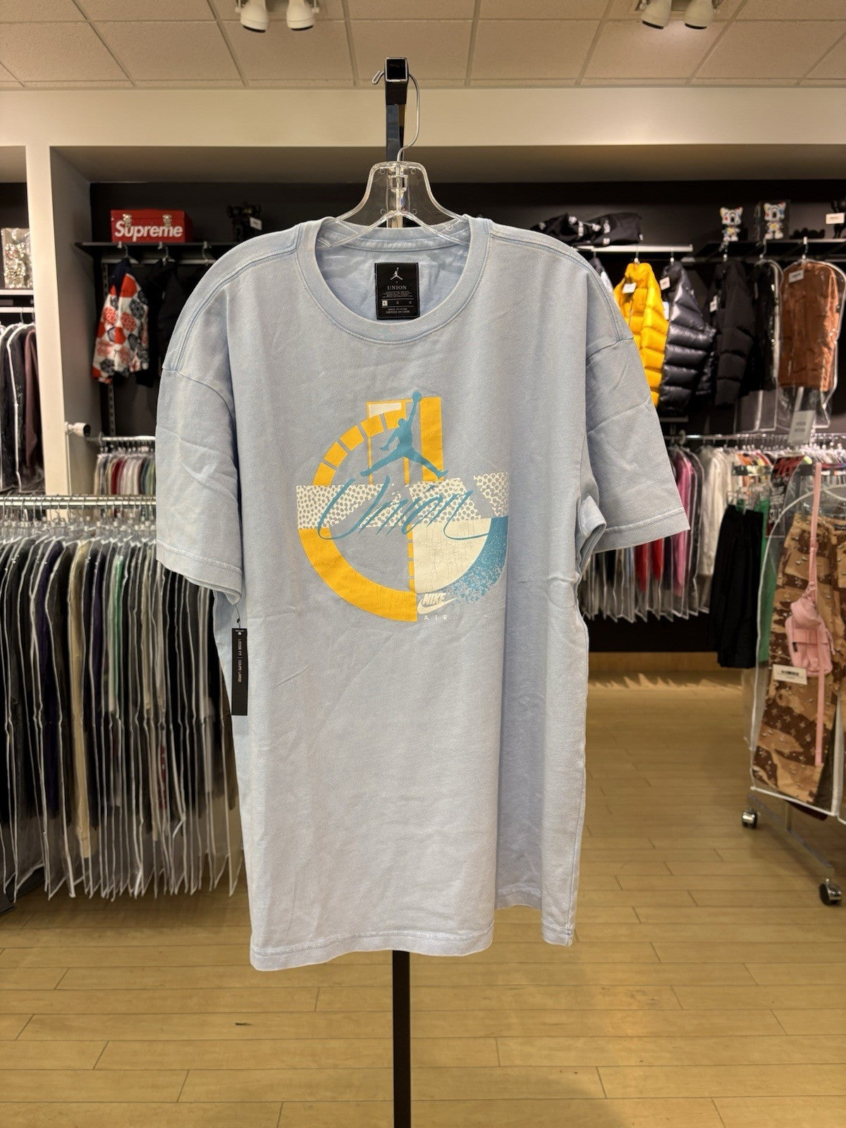 Jordan x Union 2.0 Flight Tee Psychic Blue Size Large Defect