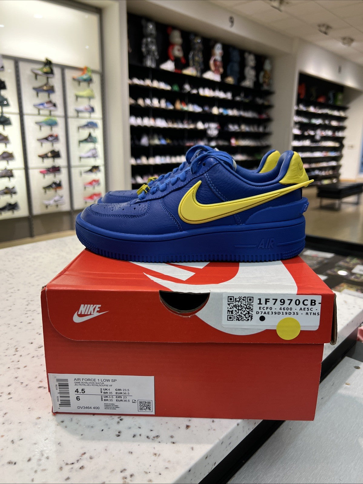 AMBUSH x Nike Air Force 1 Low Blue Yellow Sz 4.5/6W REP BOX