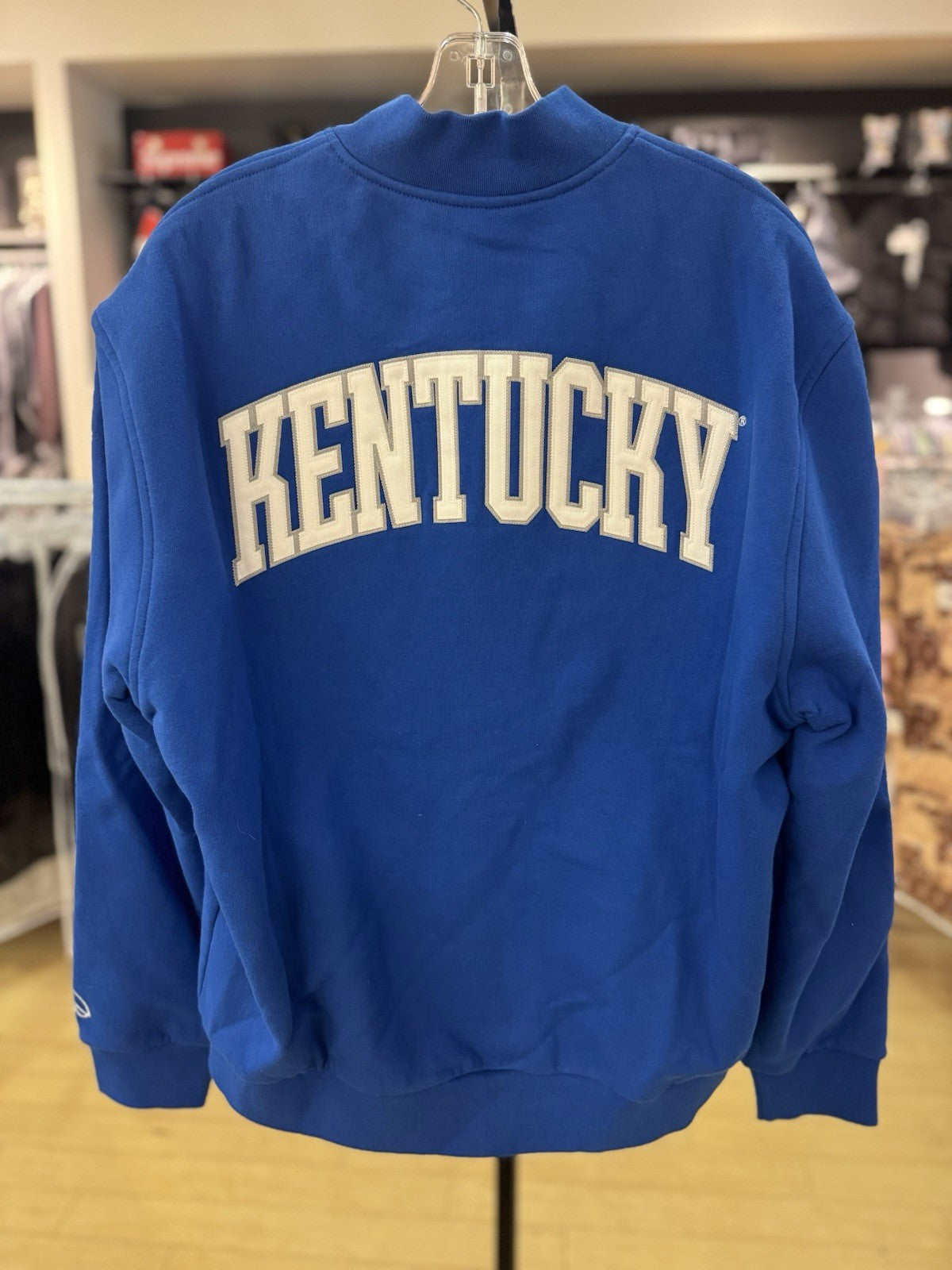 OVO X NCAA Kentucky Wildcats Varsity Jacket Blue Size Large