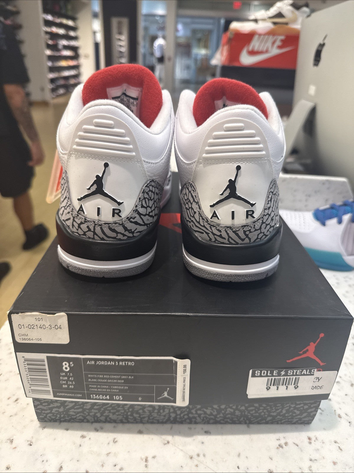 Size 8.5 - Jordan 3 Retro White Cement 2011
