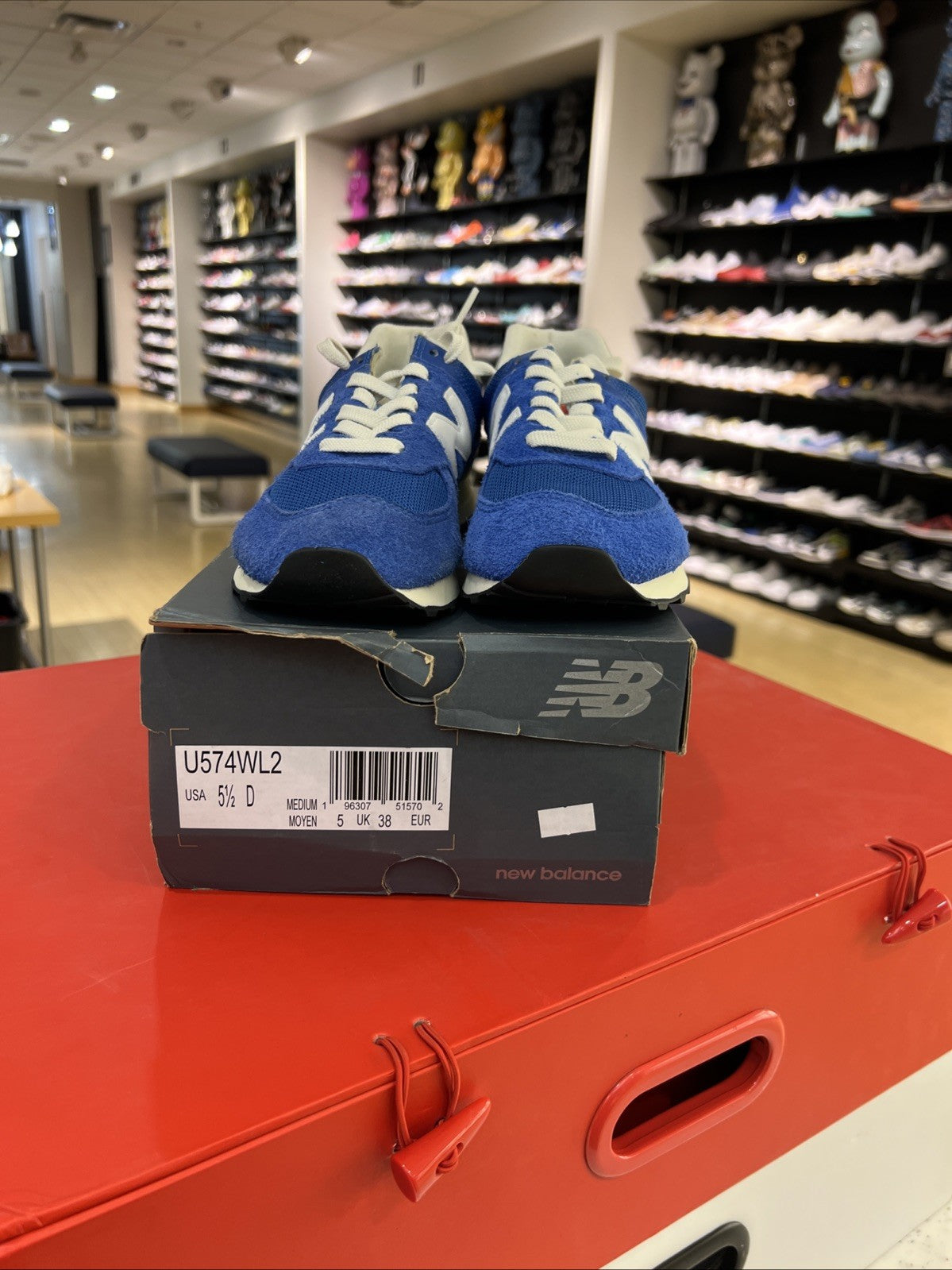 New Blance 574 Blue White U574WL2 Athletic Sneakers Size 5.5