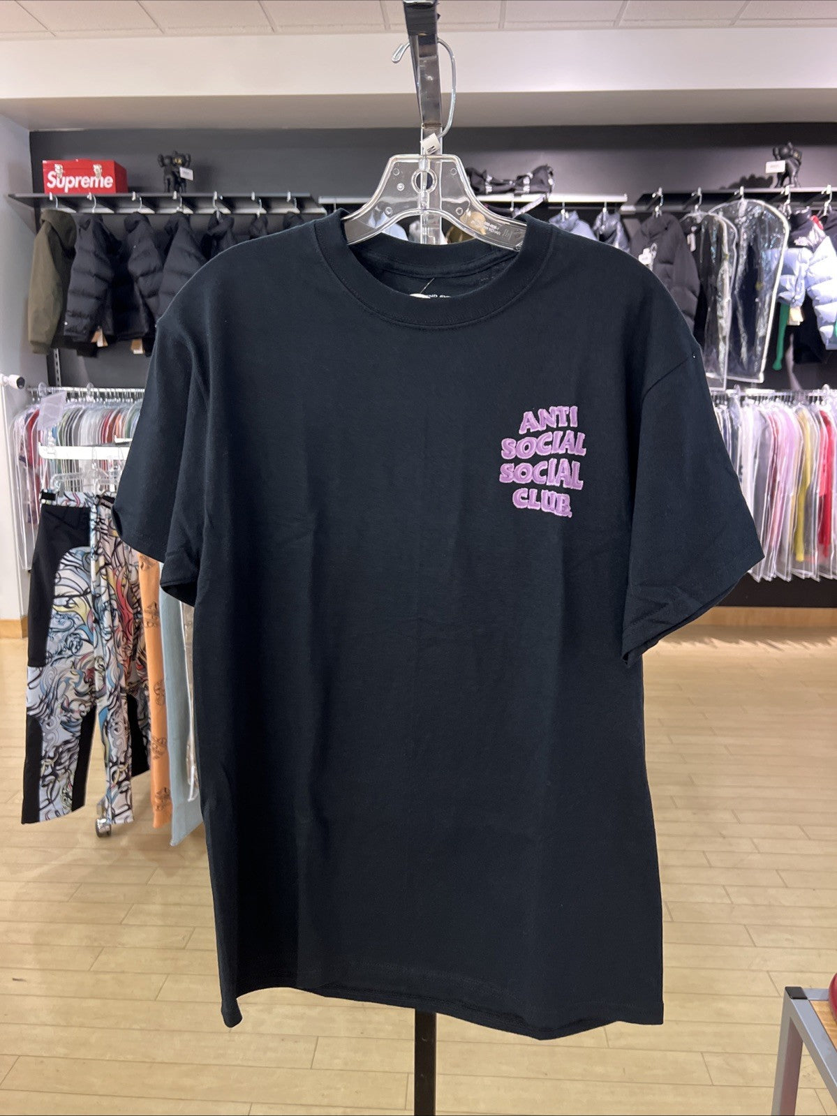 Anti Social Social Club “Anthropomorphic” Tee Black Purple Logo Sz M