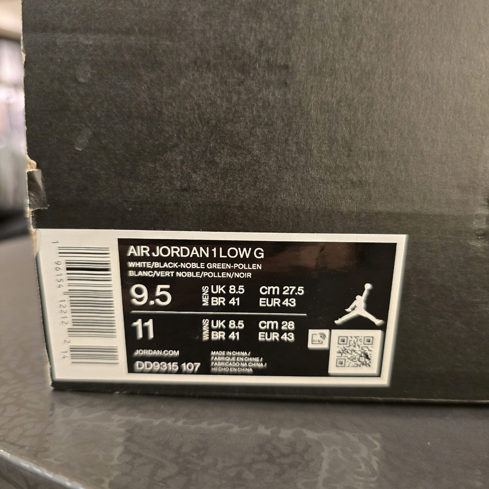 Size 9.5 - Air Jordan 1 Golf Low Noble Green 