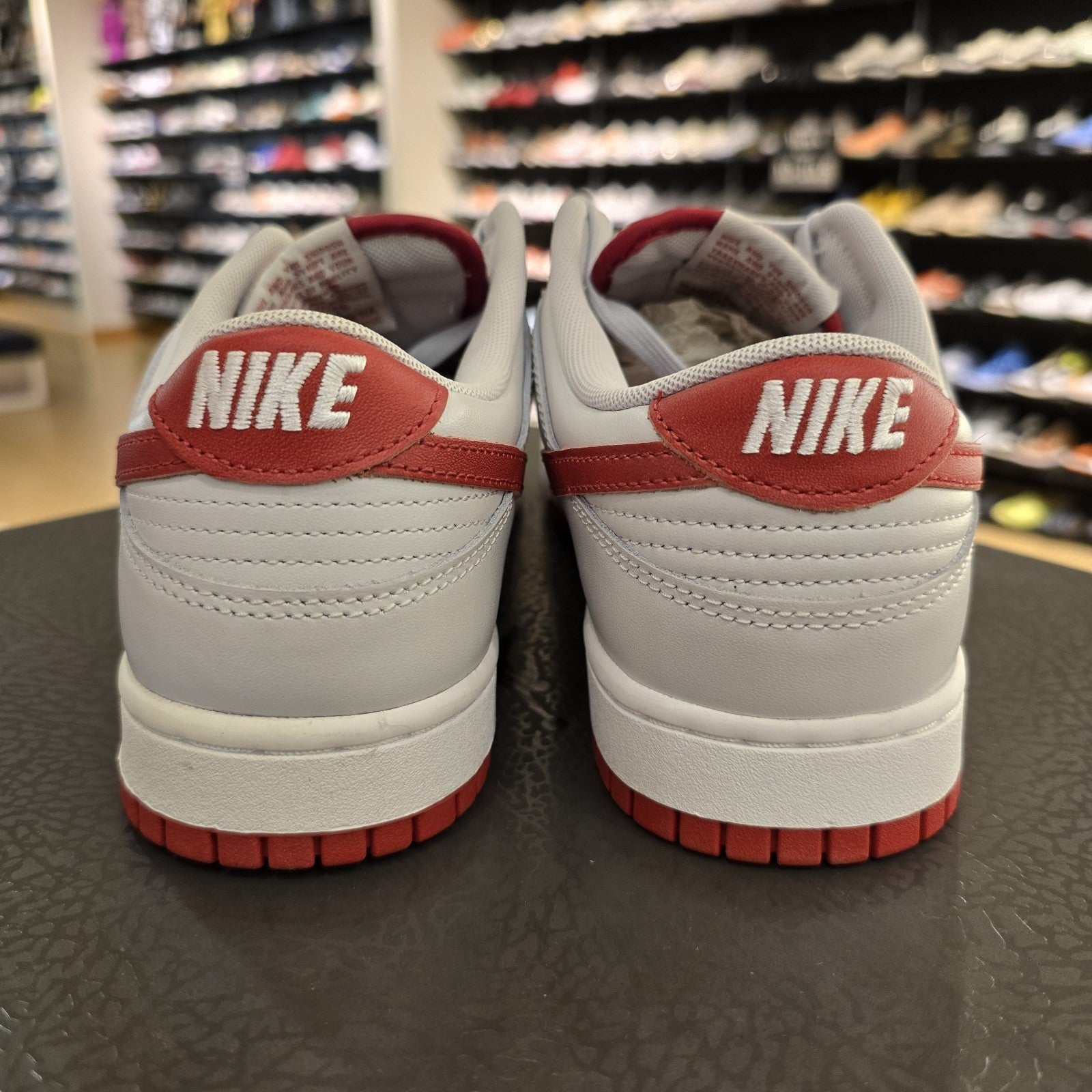 Size 9 - Nike Dunk Low Vast Grey Varsity Red