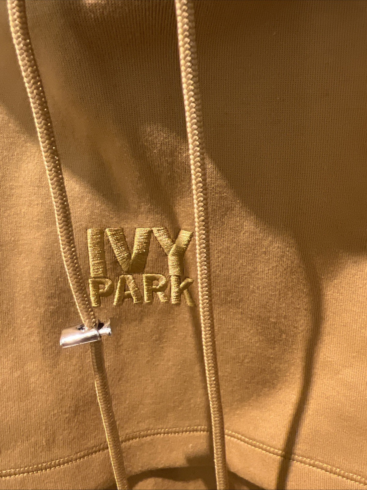 Adidas x Ivy Park Mustard Yellow Cropped Hoodie Sweatshirt Asian Sizing Sz S