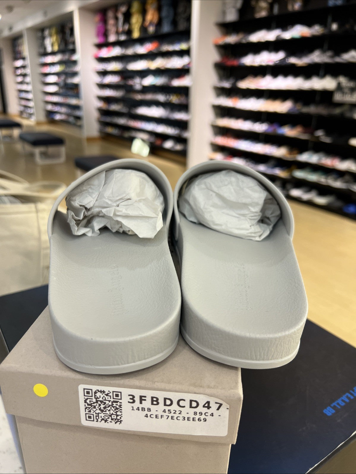 Palm Angels Logo Pool Slide Grey White EU 40 US Men 7–7.5