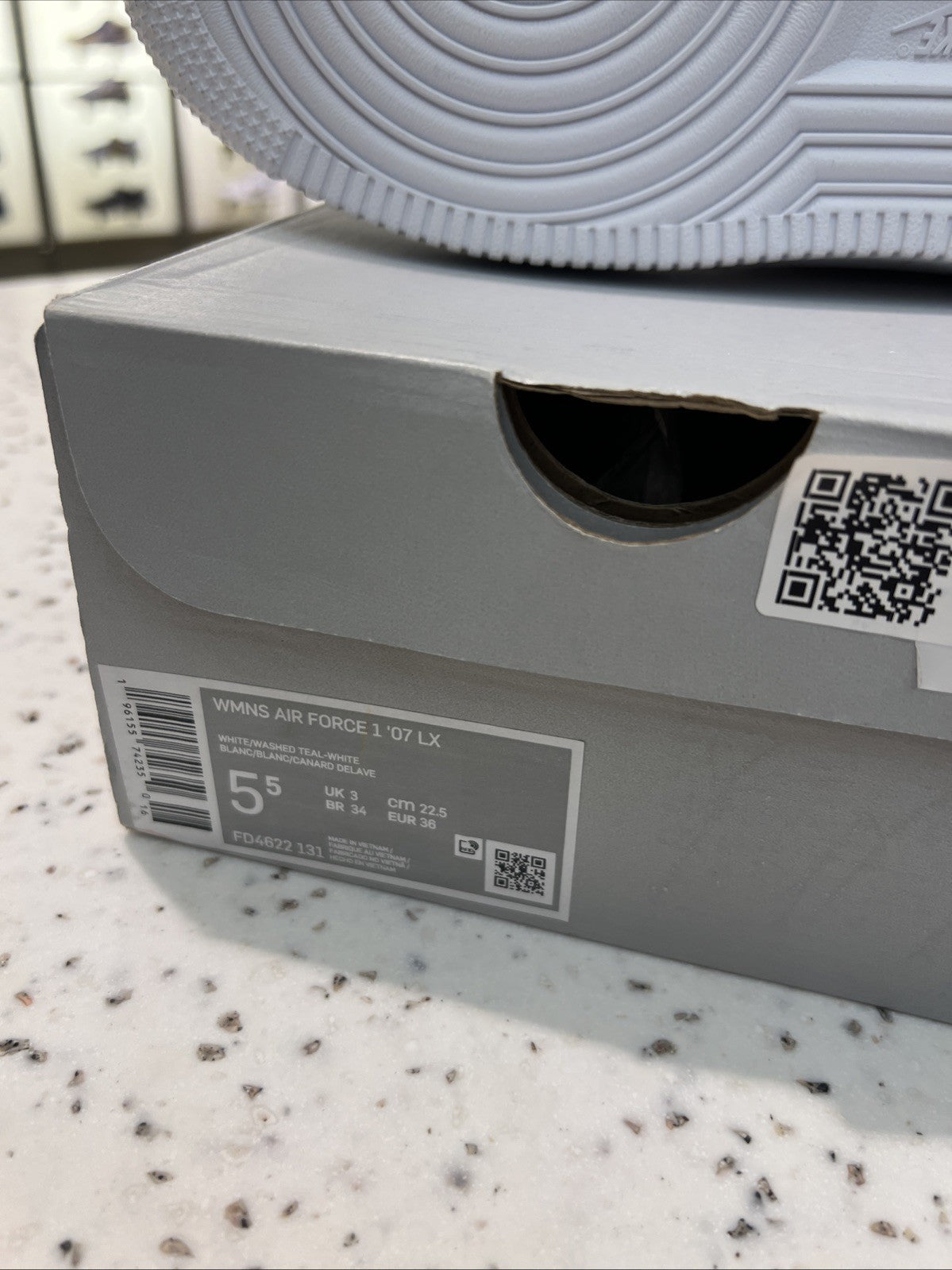 Nike Air Force 1 ‘07 LX White/Washed Teal Womens Sz 5.5