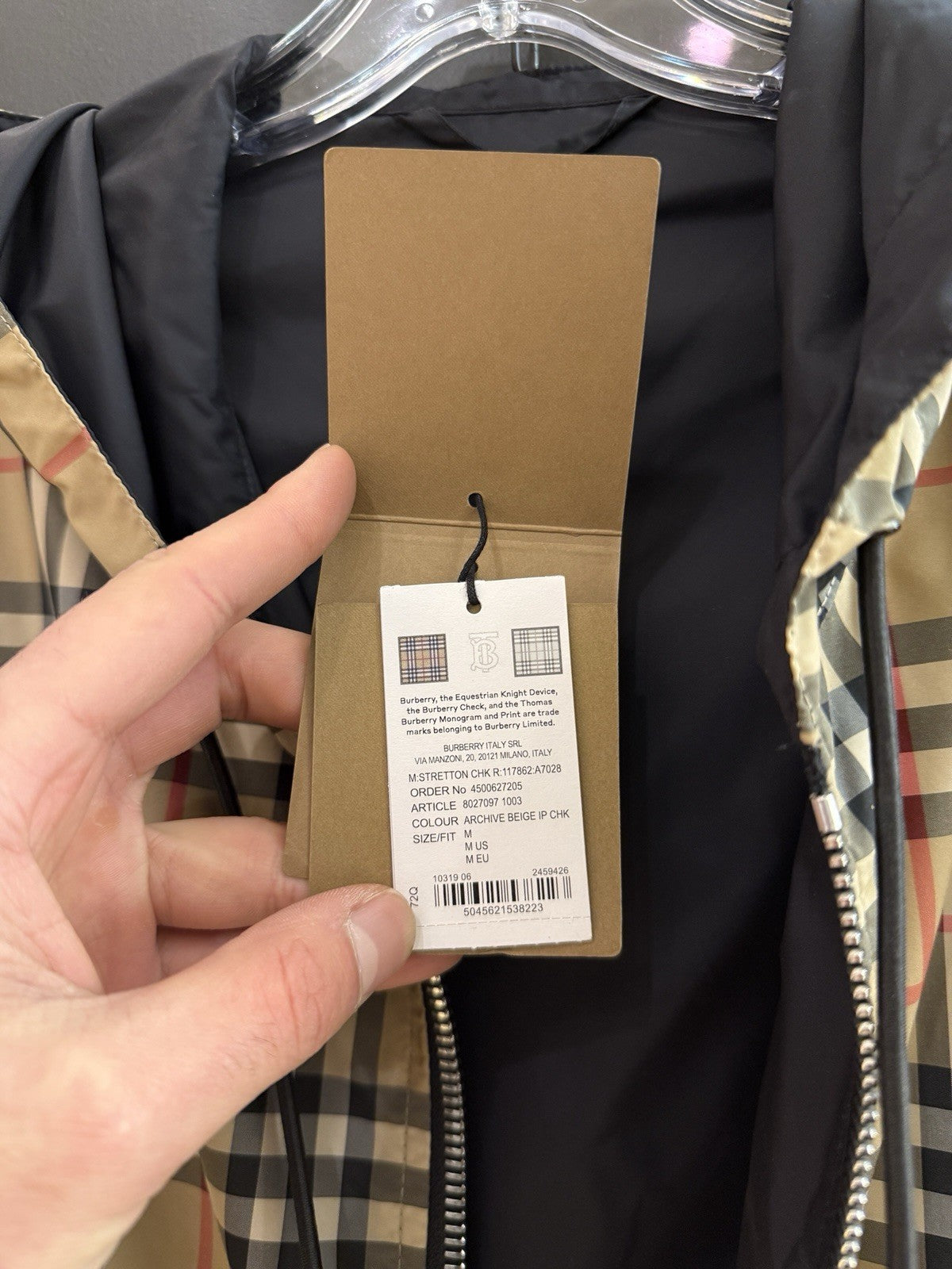 Burberry Reversible Vintage Check Jacket Sz M