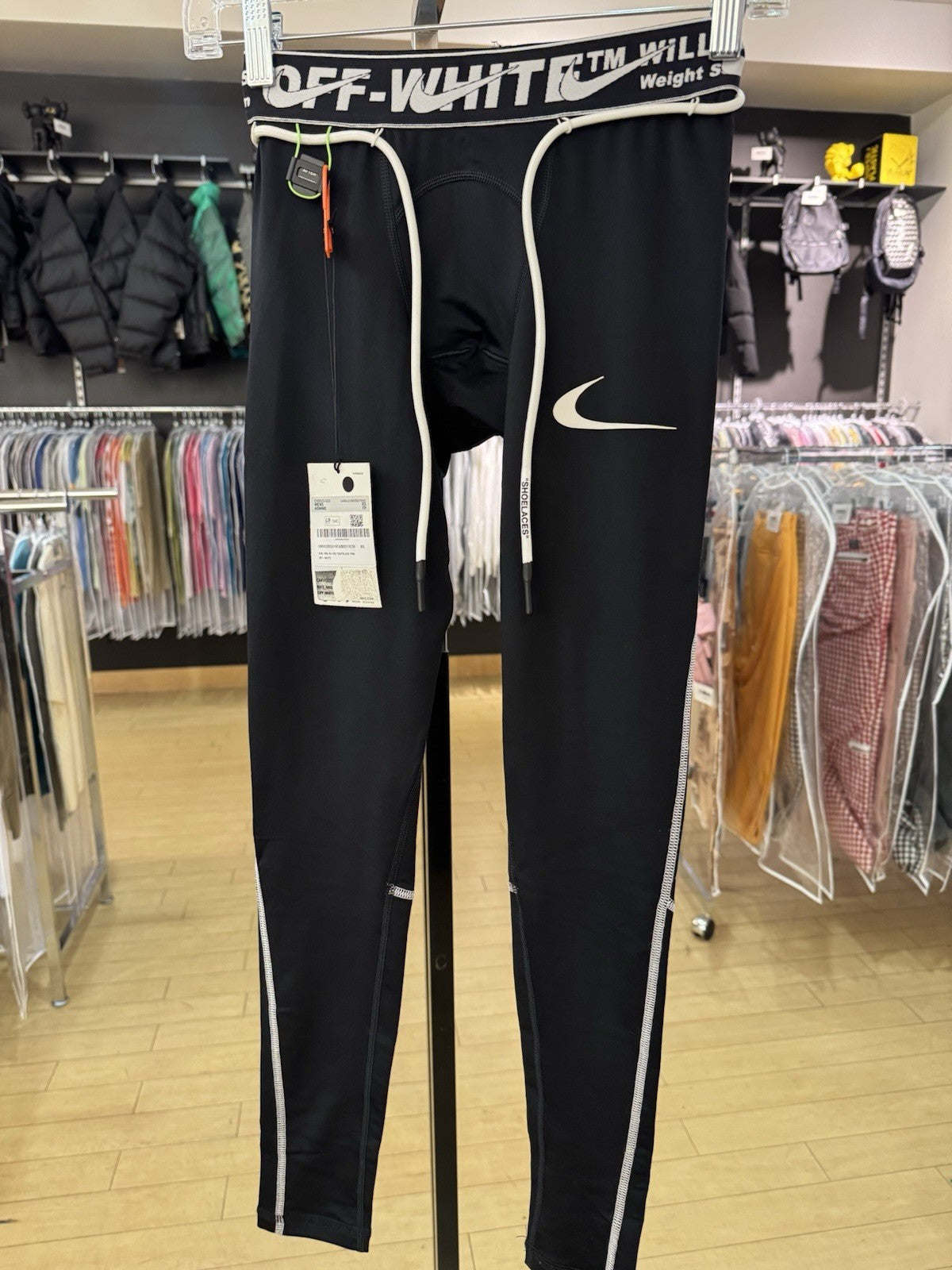 Nike X OFF-WHITE Dri Fit Running Tights Black CN5532-010 Men's Size XS NEW