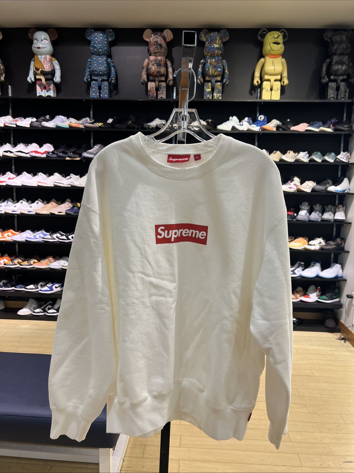 Supreme Box Logo Crewneck Sweatshirt White Sz M USED