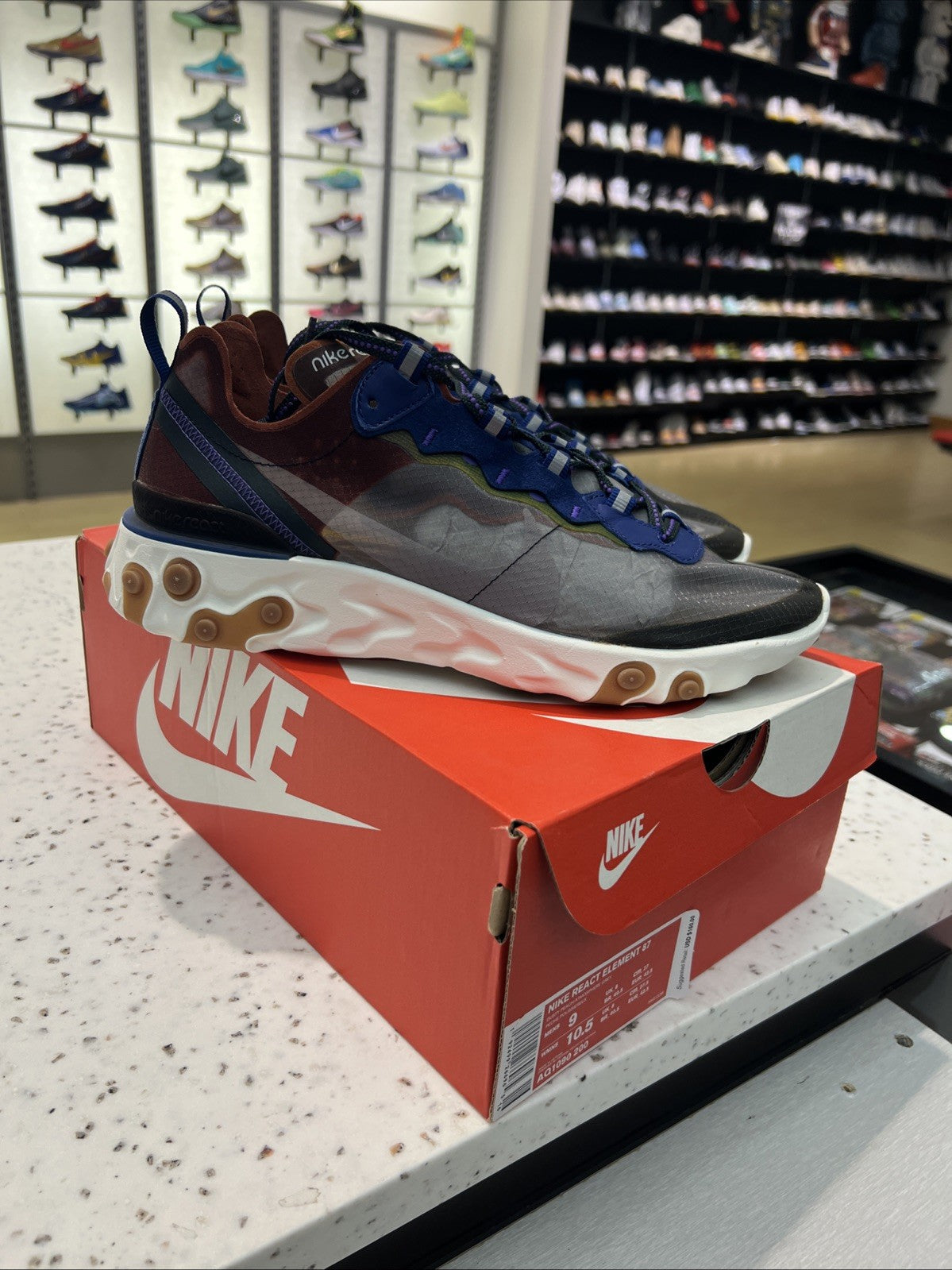 Nike React Element 87 Dusty Peach/Atmosphere Grey Sz 9