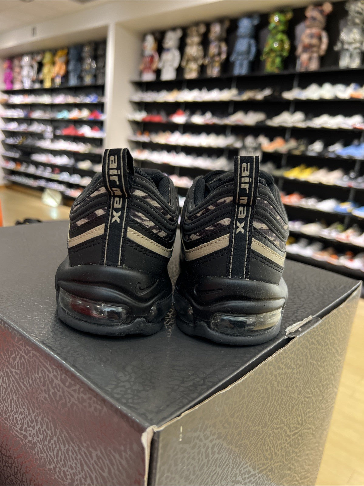 Nike Air Max 97 Tiger Camo Black Khaki Velvet Brown Sz 9