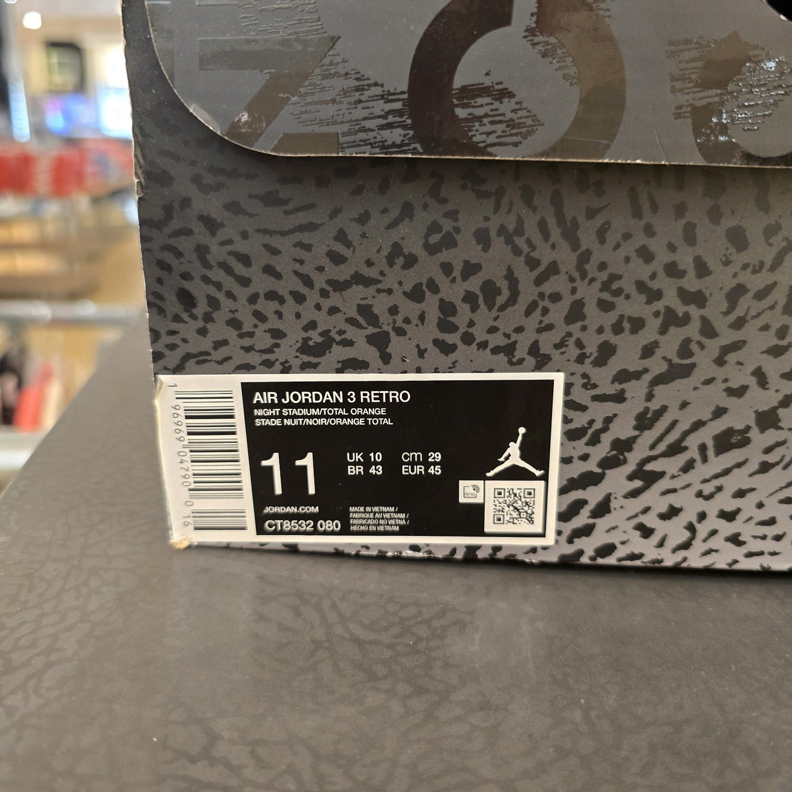 Size 11 - Jordan 3 Retro 2023 Fear Used