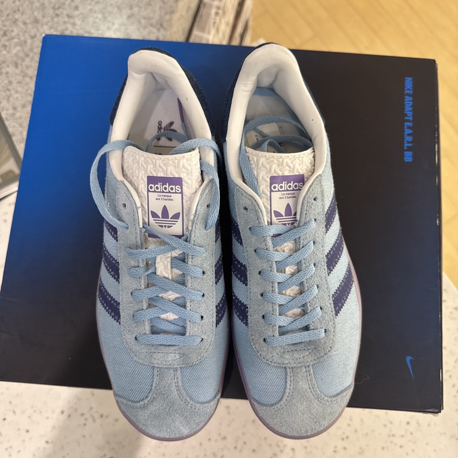 Size 8 - KSENIASCHNAIDER x adidas Gazelle Bold Blue Denim W