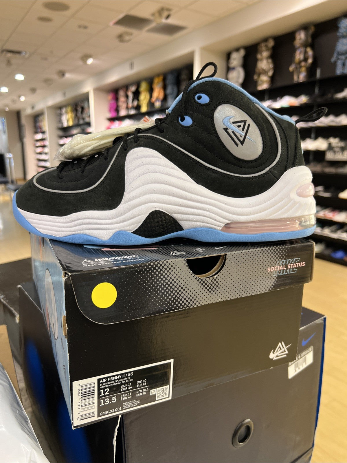 Nike Air Penny 2 Social Status Playground Black Size 12 USED