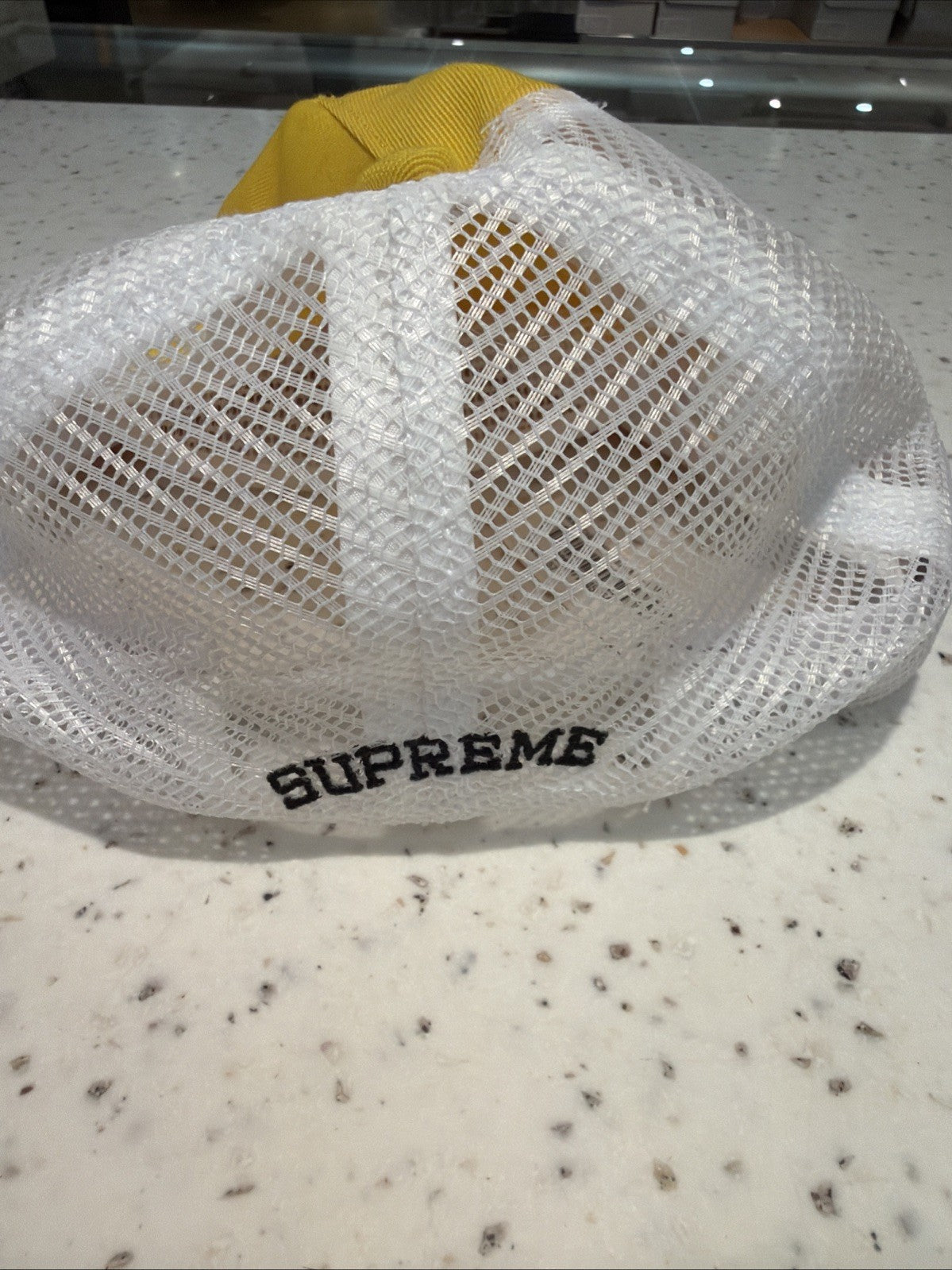Supreme Camacho Mesh Back 5 Panel Hat Yellow Snapback Trucker Hat FW23