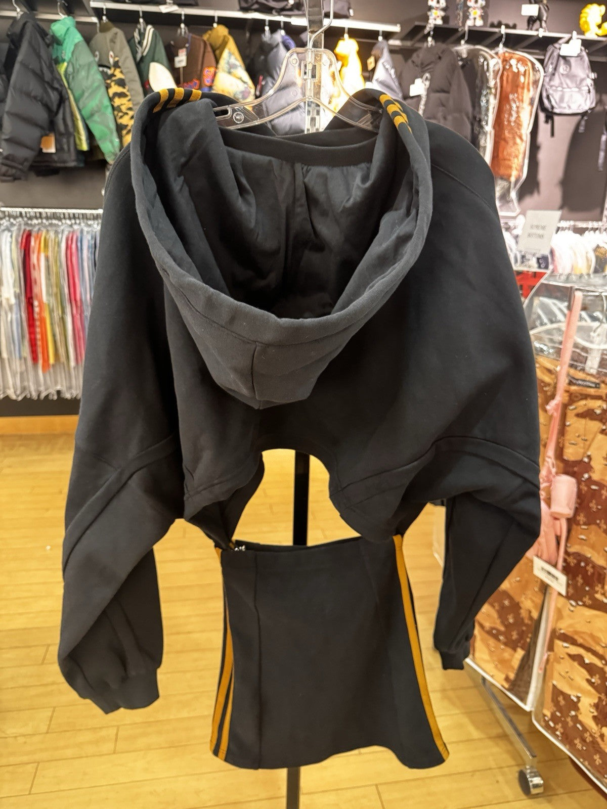 Adidas IVY Park Hooded Cut Out Dress by Beyonce GR1445 Black W Gold Size S