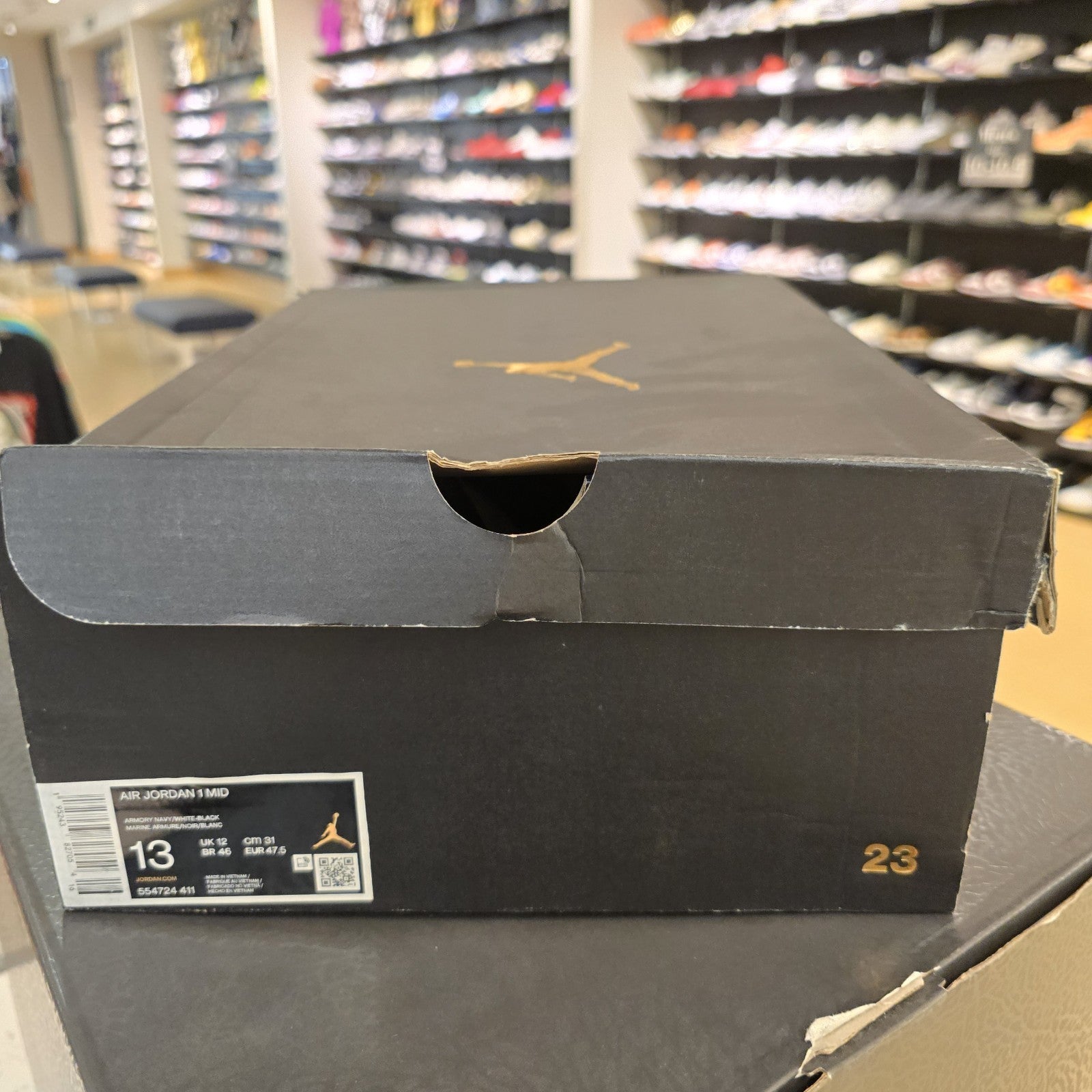 Size 13 - Air Jordan 1 Mid Armory Navy (Yellowing)