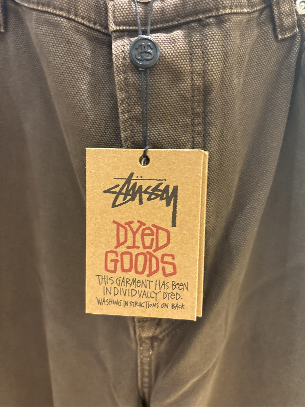 Stussy Big Ol Jean Washed Canvas Brown Size 34