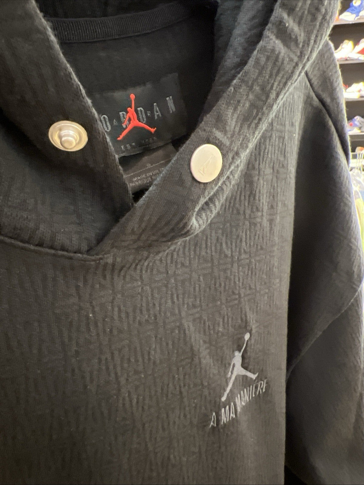 Nike Air Jordan A MA MANIERE JACQUARD SWEATSHIRT BLACK SZ L