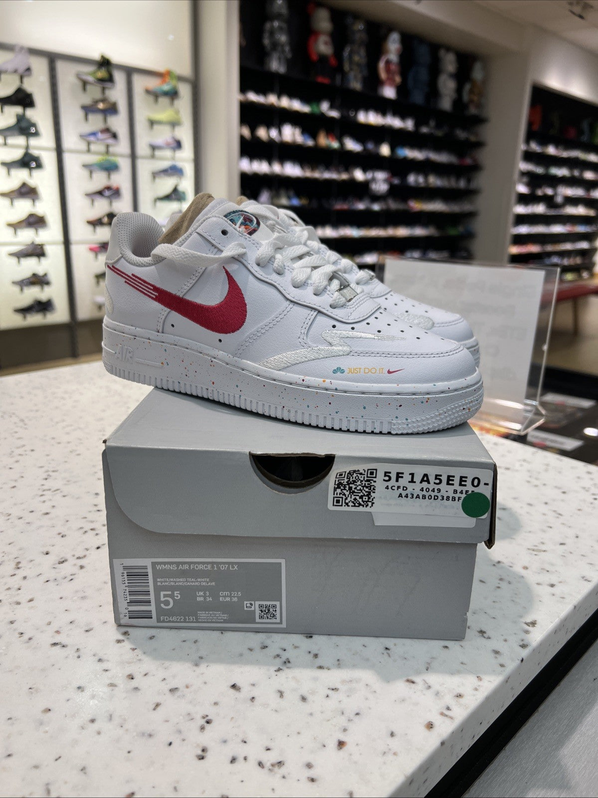 Nike Air Force 1 ‘07 LX White/Washed Teal Womens Sz 5.5