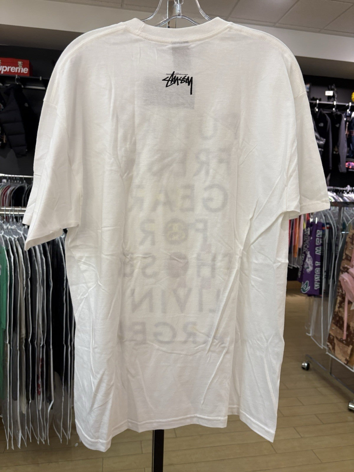 Stussy Funky Fresh Gear For Those Livin Large!! Tee 'White' Sz Large 