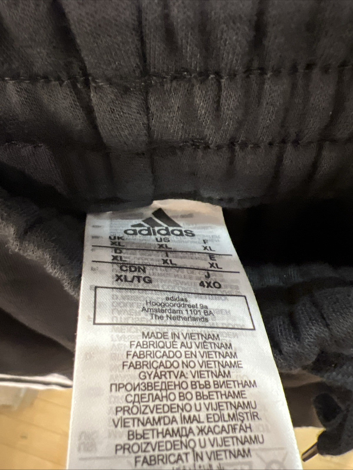 Adidas Essentials Fleece Mens Tapered Cuff 3-Stripes Sweatpants Black Sz XL