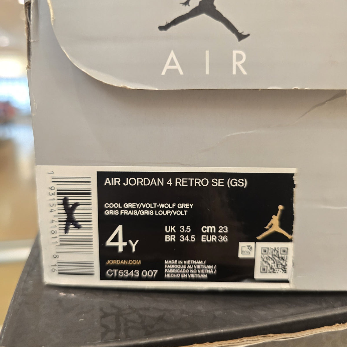 Size 4Y - Air Jordan 4 Retro Neon GS