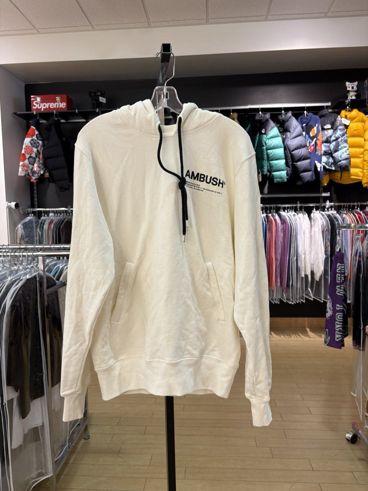 Ambush Fleece Workshop Hoodie Tofu/Black Size Small