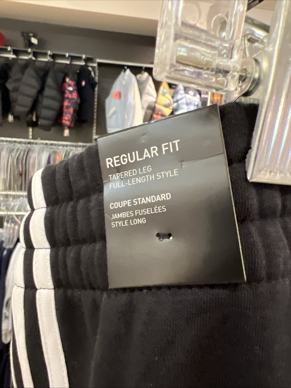 Adidas Essentials Fleece Mens Tapered Cuff 3-Stripes Sweatpants Black Sz XL