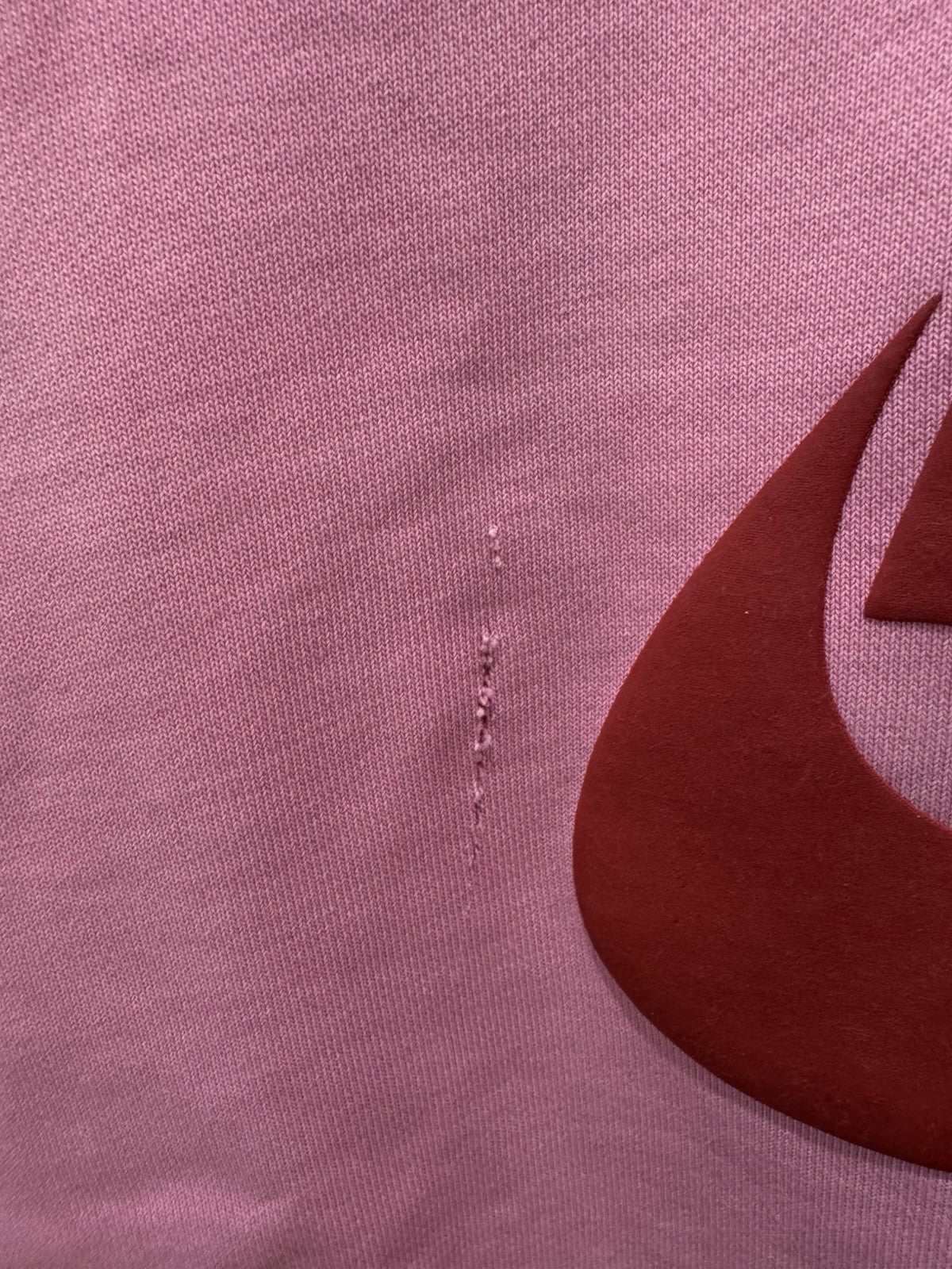 Nike X Nigo NRG Fleece Crew Sweatshirt Pink DEFECT RIP Size L