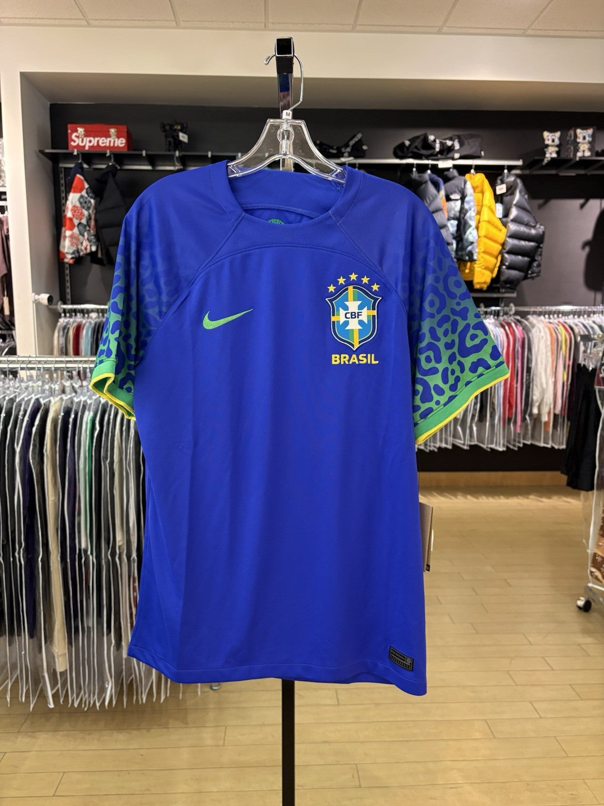 Nike Brazil 2022/23 Stadium Away Jersey Parmount Blue/Green Spark/Dynamic Yellow