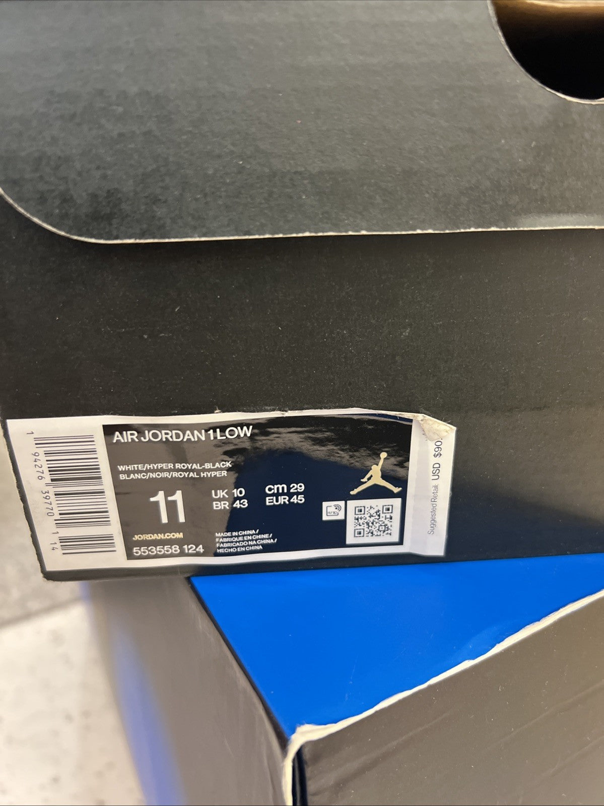 Air Jordan 1 Low Game Royal Blue White Sz 11 USED