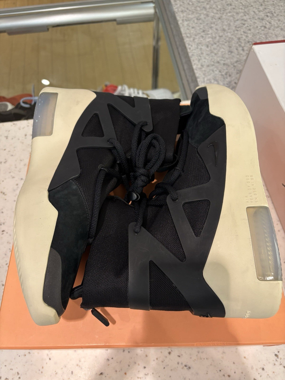 Nike Air Fear Of God 1 Black Size 8.5 DEFECT