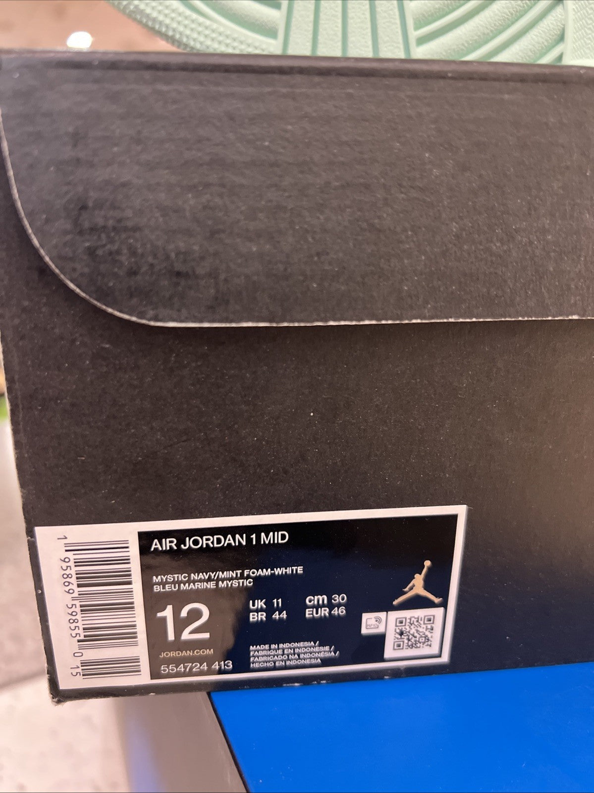 Jordan 1 Mid Blue Mint Sz 12 DEFECT