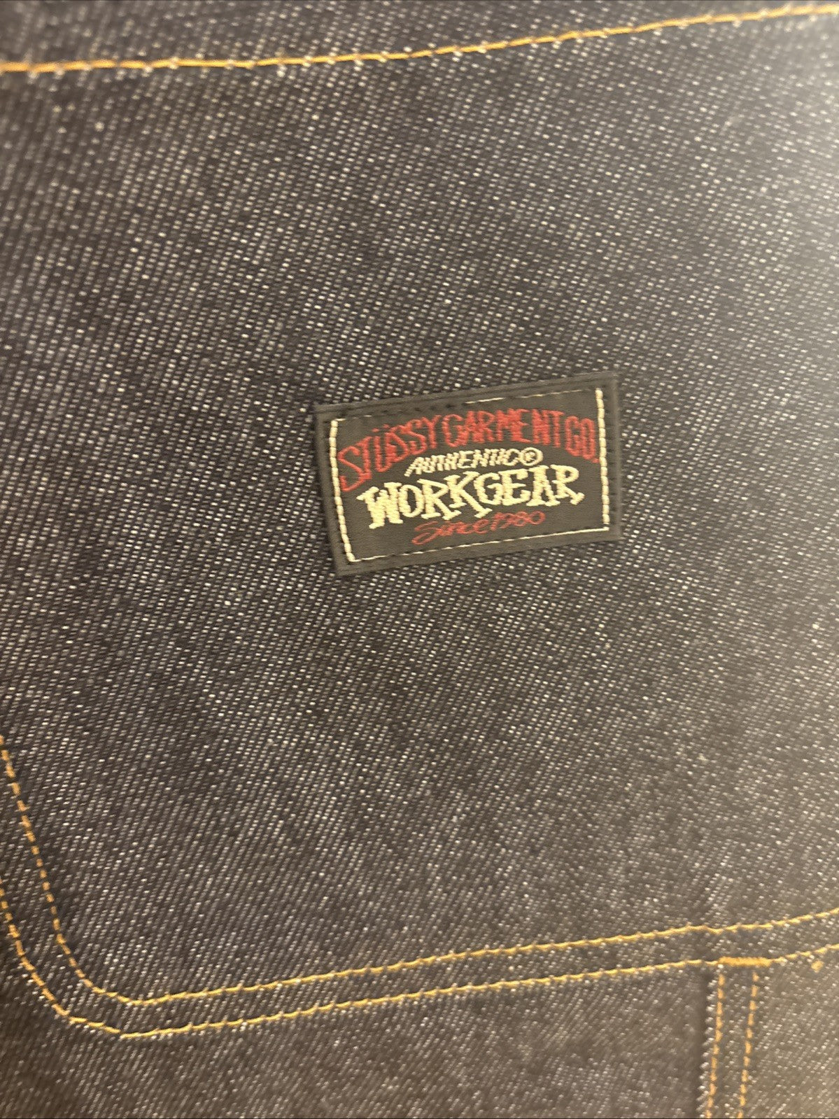 Stussy Carpenter Pant Denim Raw Indigo Size 36