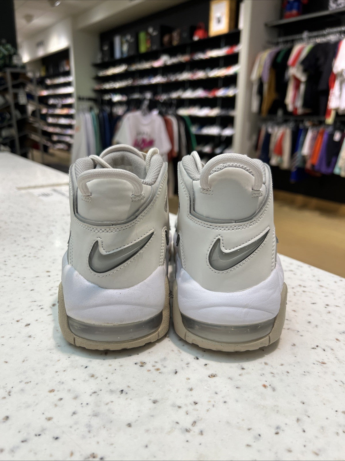 Nike Air More Uptempo GS Pippen Phantom Iron Ore White Size 4Y USED NO BOX