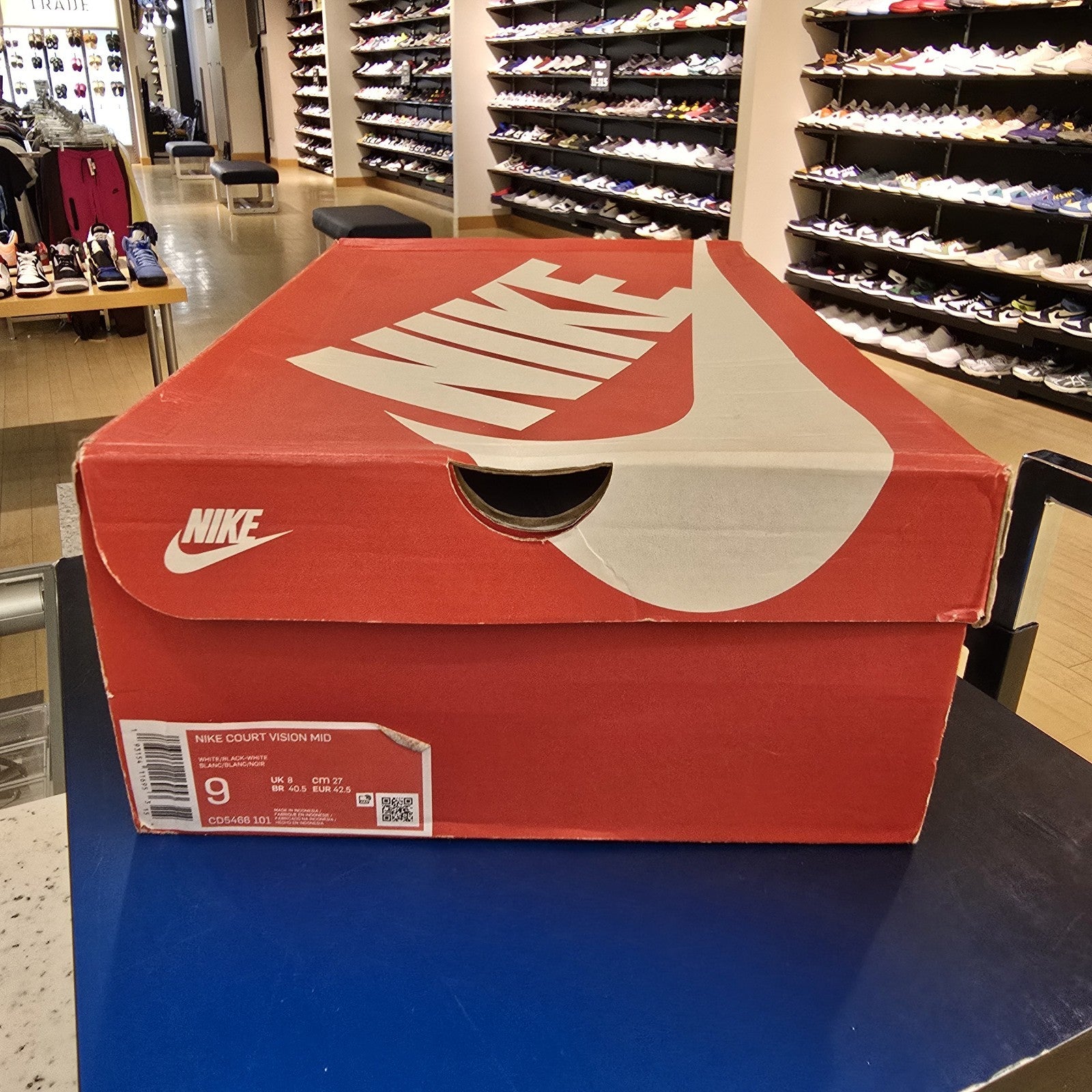 Nike Court Vision Mid White Black SZ 9