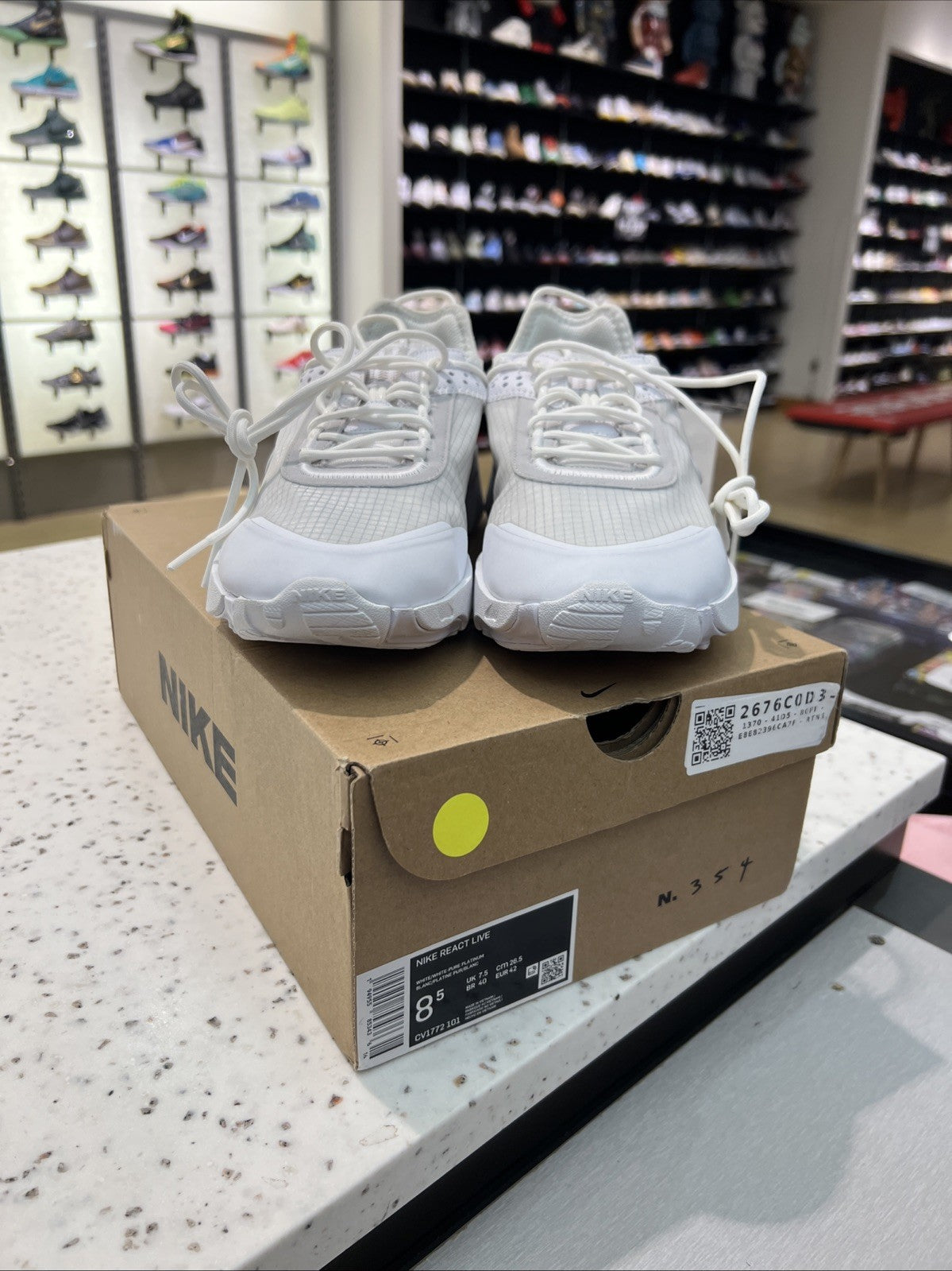 Nike React Live White Pure Platinum Sz 8.5