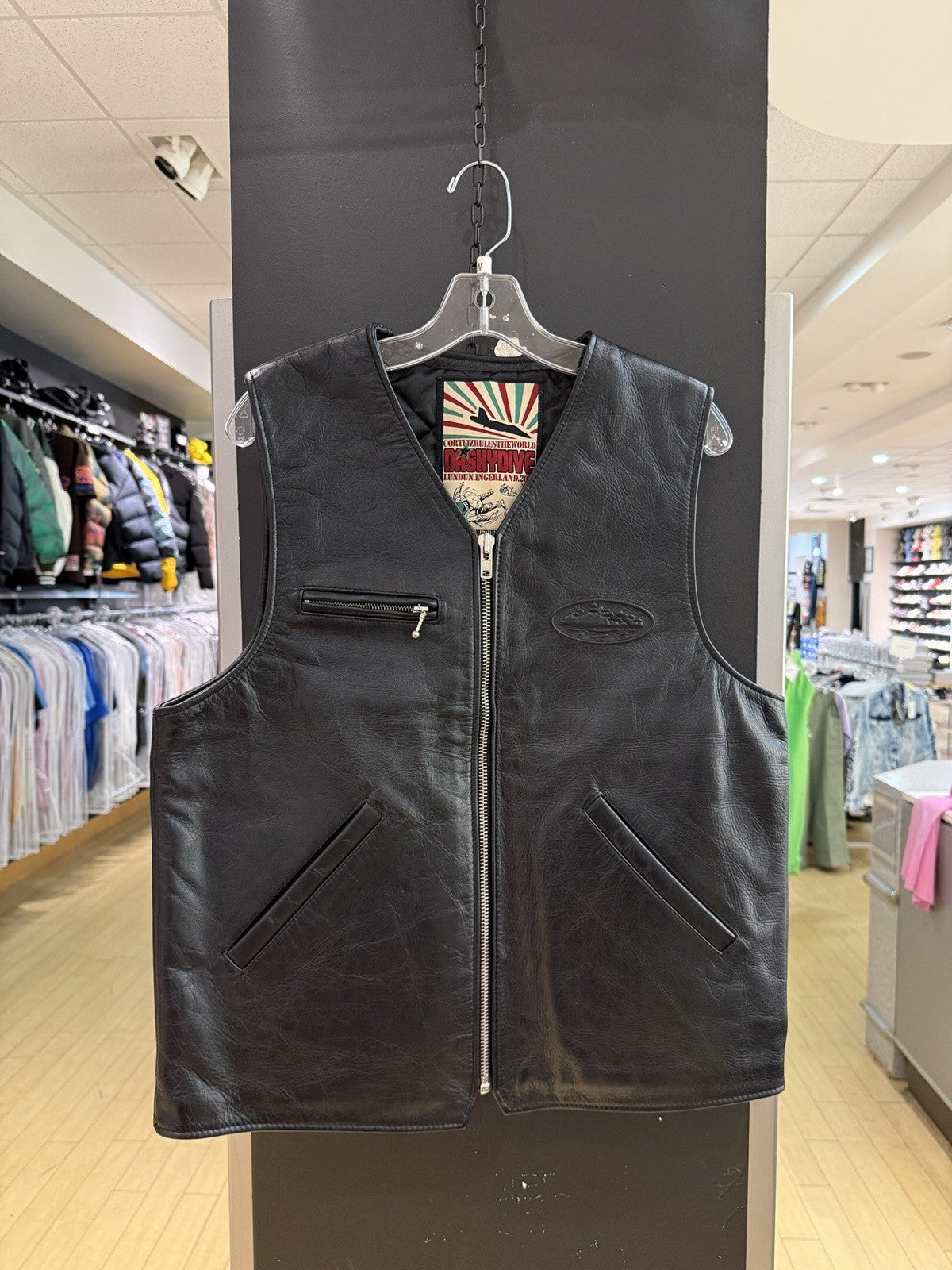 Corteiz “Da Skydive Vest” 100% Leather Sz M