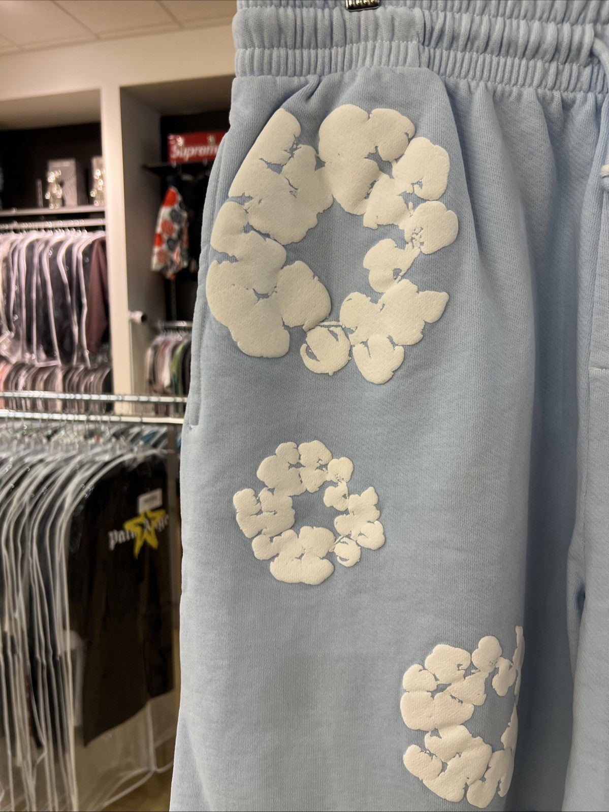 Denim Tears Cotton Wreath Blue Sweatshorts Sz M