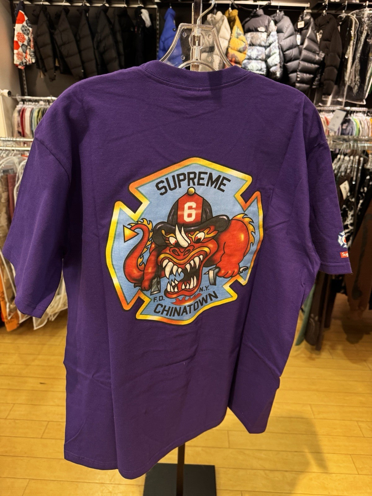 Supreme FDNY Engine 9 Tee Purple Size M